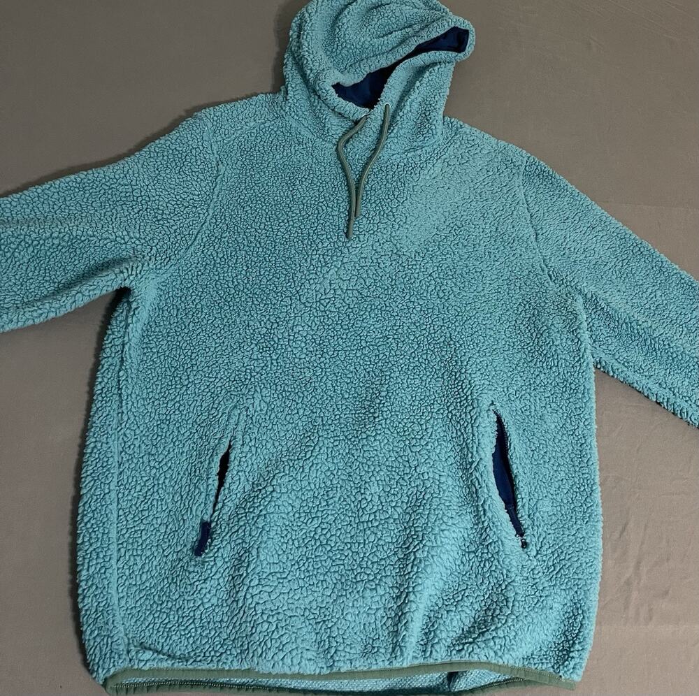 Chubbies Boomshakalaka Teal Sherpa Fleece Pullover Hoodie Men’s Large